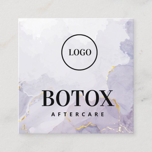 カスタムロゴPurple Mave Botox AfterCare スクエア名刺 (正面)