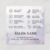 カスタムロゴPurple Mave Botox AfterCare スクエア名刺 (裏面)