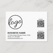 カスタムロゴQRコーシンプルド白黒モダン 割引カード (裏面)