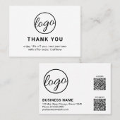 カスタムロゴQRコーシンプルド白黒モダン 割引カード (正面/裏面)