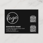 カスタムロゴQRコードシンプルブラックモダン 割引カード (裏面)