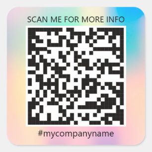 カスタムロゴQRコードスキャンの名前バラ スクエアシール