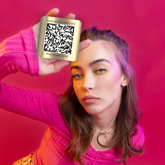 カスタムロゴQRコードスキャンの名前金ゴールド スクエアシール