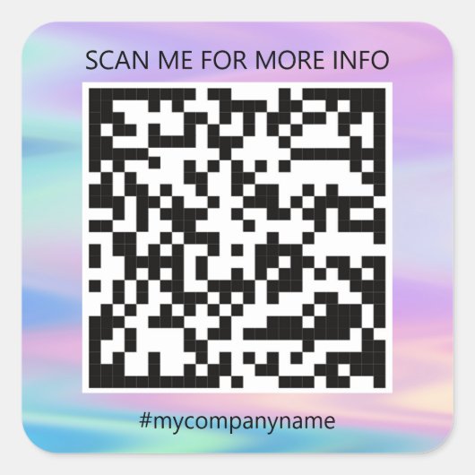 カスタムロゴQRコードスキャン名自筆証書 スクエアシール (正面)