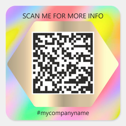 カスタムロゴQRコードスキャン名自筆証書 スクエアシール (正面)