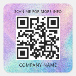 カスタムロゴQRコードスキャン私の名前ホログラフィックスクウェア スクエアシール