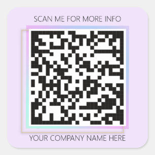 カスタムロゴQRコードスキャンMe For Purple スクエアシール