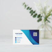 カスタムロゴQRコードスタイリッシュモダンプロフェッショナル部 名刺 (スタンド正面)