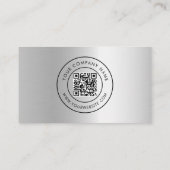 カスタムロゴQRコードソーシャルメディアのアイコンフェイクシルバー 名刺 (裏面)