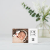 カスタムロゴQRコードフォトフォトフォトフォトグラファー 名刺 (スタンド正面)