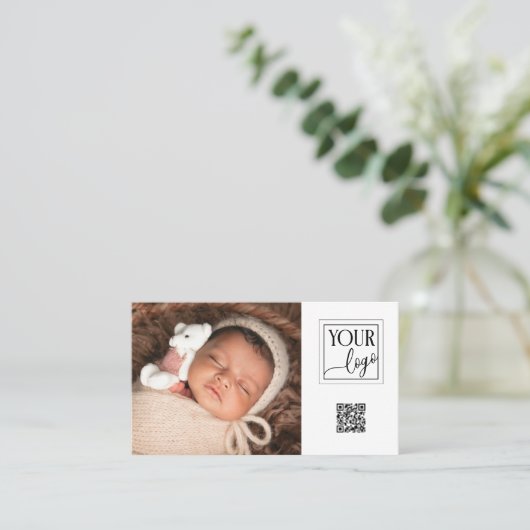 カスタムロゴQRコードフォトフォトフォトフォトグラファー 名刺 (スタンド正面)