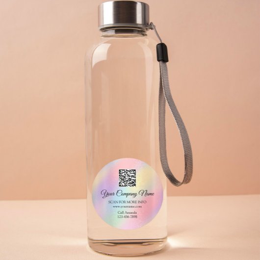 カスタムロゴQRコードプロモーションバラグラデーションピンク ラウンドシール