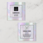 カスタムロゴQRコードホログラフィックショップホログラフィック スクエア名刺 (正面/裏面)