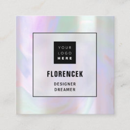 カスタムロゴQRコードホログラフィックショップホログラフィック スクエア名刺