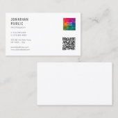 カスタムロゴQRコードモダンエレガントシンプル 名刺 (正面/裏面)