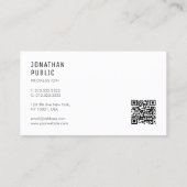 カスタムロゴQRコードモダンシンプルプロフェッショナル 名刺 (裏面)