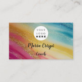 カスタムロゴQRコードレインボー金ゴールドソーシャルメディア 名刺 (正面)