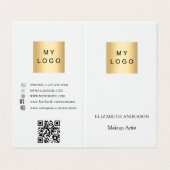 カスタムロゴQrコード写真ソーシャルメディアのブランドカラー 名刺 (外部フラット)