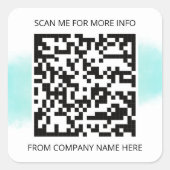 カスタムロゴQRコード名お買い物 スクエアシール (正面)