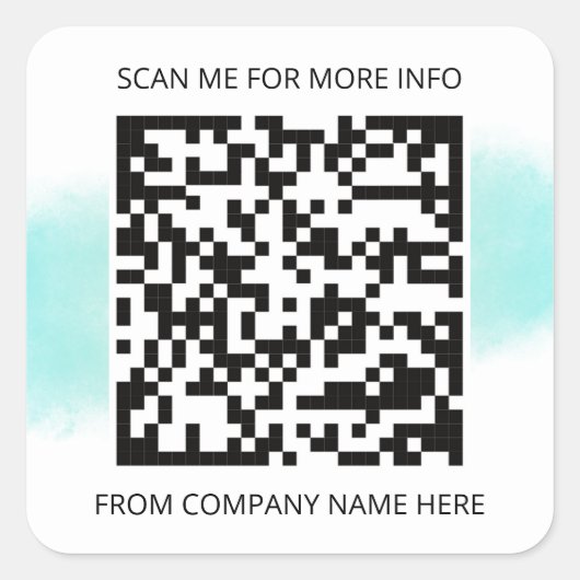 カスタムロゴQRコード名お買い物 スクエアシール (正面)