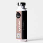 カスタムロゴQrコード名オレンジ色のアイボリーバラ ウォーターボトル (左面)