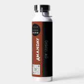 カスタムロゴQrコード名Brown Black ウォーターボトル (左面)