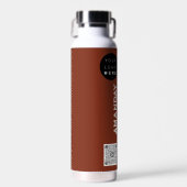 カスタムロゴQrコード名Brown Black ウォーターボトル (正面)