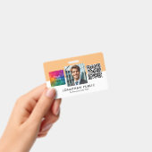 カスタムロゴQRコード従業員写真IDカード バッジ (手持ち)