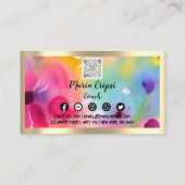 カスタムロゴQRコード水彩金ゴールドソーシャルメディア 名刺 (裏面)