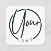 カスタムロゴQRコード汎用ホワイト スクエア名刺 (正面)