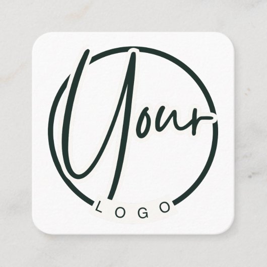 カスタムロゴQRコード汎用ホワイト スクエア名刺 (正面)