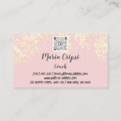 カスタムロゴQRコード金ゴールドピンク紙吹雪箔 名刺 (裏面)