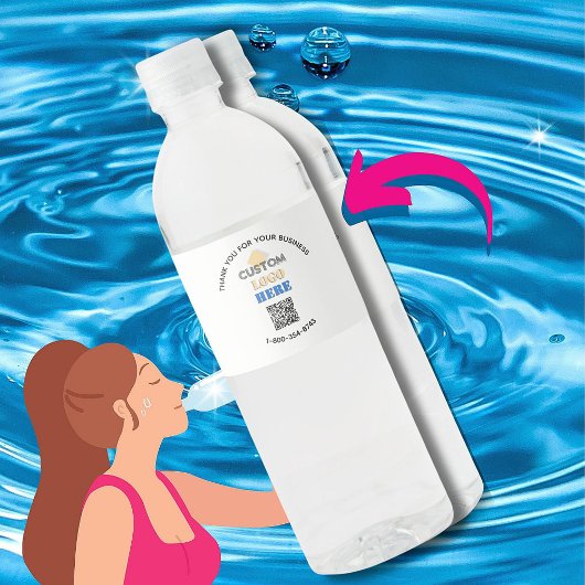 カスタムロゴQRコード 業務用ステッカー 感謝の意を表す ペットボトルラベル