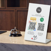 カスタムロゴQRコードGoogleレビュー支払いペデスタル 台座サイン