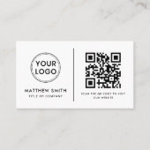 カスタムロゴQRコードSNSモダンミニマル 名刺 (正面)