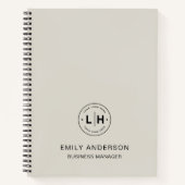 カスタムロゴQRビジネス法人ニュートラルベージュ ノートブック (正面)