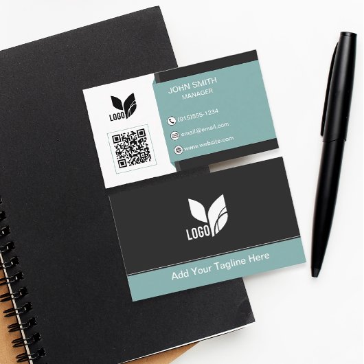 カスタムロゴQRモダン 名刺