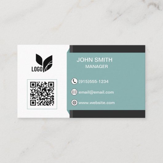 カスタムロゴQRモダン 名刺 (正面)