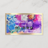 カスタムロゴQRCode社会的金ゴールドホログラフィックフラワー 名刺 (裏面)