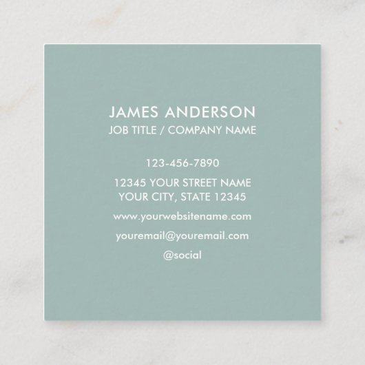 カスタムロゴSage Green スクエア名刺 (裏面)