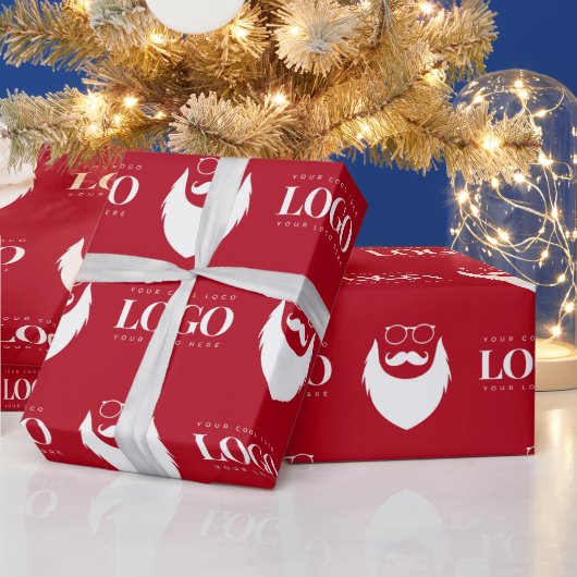 カスタムロゴSanta Clausパター企業のン ラッピングペーパー (クリスマス)
