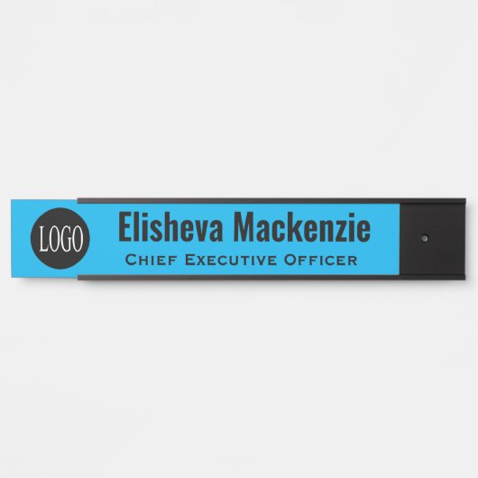 カスタムロゴSky Blue Officeドア名プレート記号 サインプレート (正面)