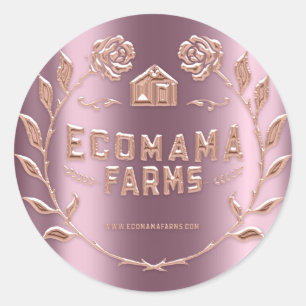 カスタムロゴSmall Business Testerサンプルバラ ラウンドシール