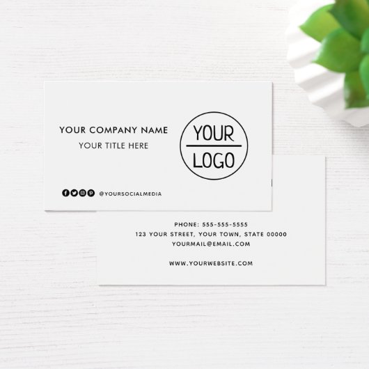 カスタムロゴSNSホワイト名刺 (デスク)