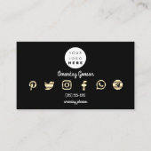 カスタムロゴSNS金ゴールドピンクQRコードプリンタ 名刺 (正面)