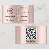 カスタムロゴSNS金ゴールドQRコードバラ金ゴールド 名刺 (正面/裏面)