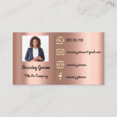 カスタムロゴSNS金ゴールドQRコードフォトバラ 名刺 (正面)