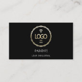 カスタムロゴSNS QRコード金ゴールドブラック 名刺 (正面)