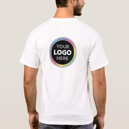 カスタムロゴTシャツ - フロントとバックにロゴを配置 Tシャツ (裏面)