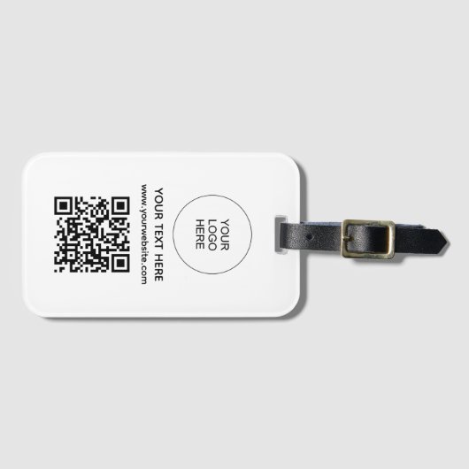 カスタムロゴWebサイトアドレスQRコードスキャンバーコード ラゲッジタグ (正面横)